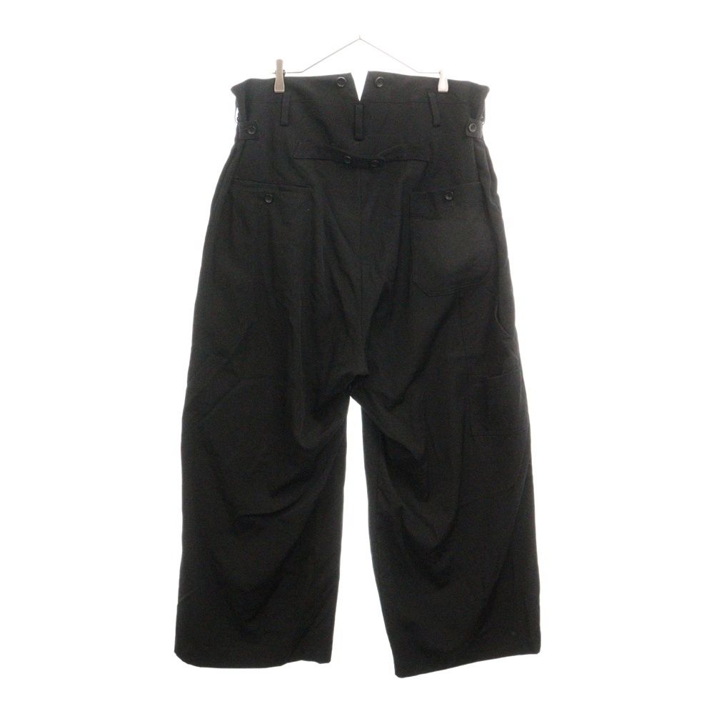 Yohji Yamamoto POUR HOMME (ヨウジヤマモト プールオム) 22AW W/GABARDINE HE-P40-100  ウールギャバジン ワイドペインター サスペンダー パンツ ブラック