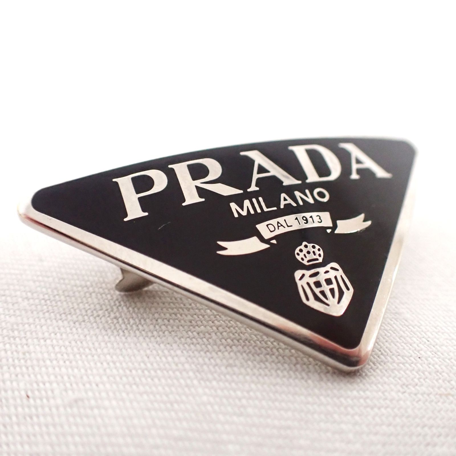 PRADA(プラダ) アクセサリー メタルヘアクリップ 1IF050 シルバー×黒