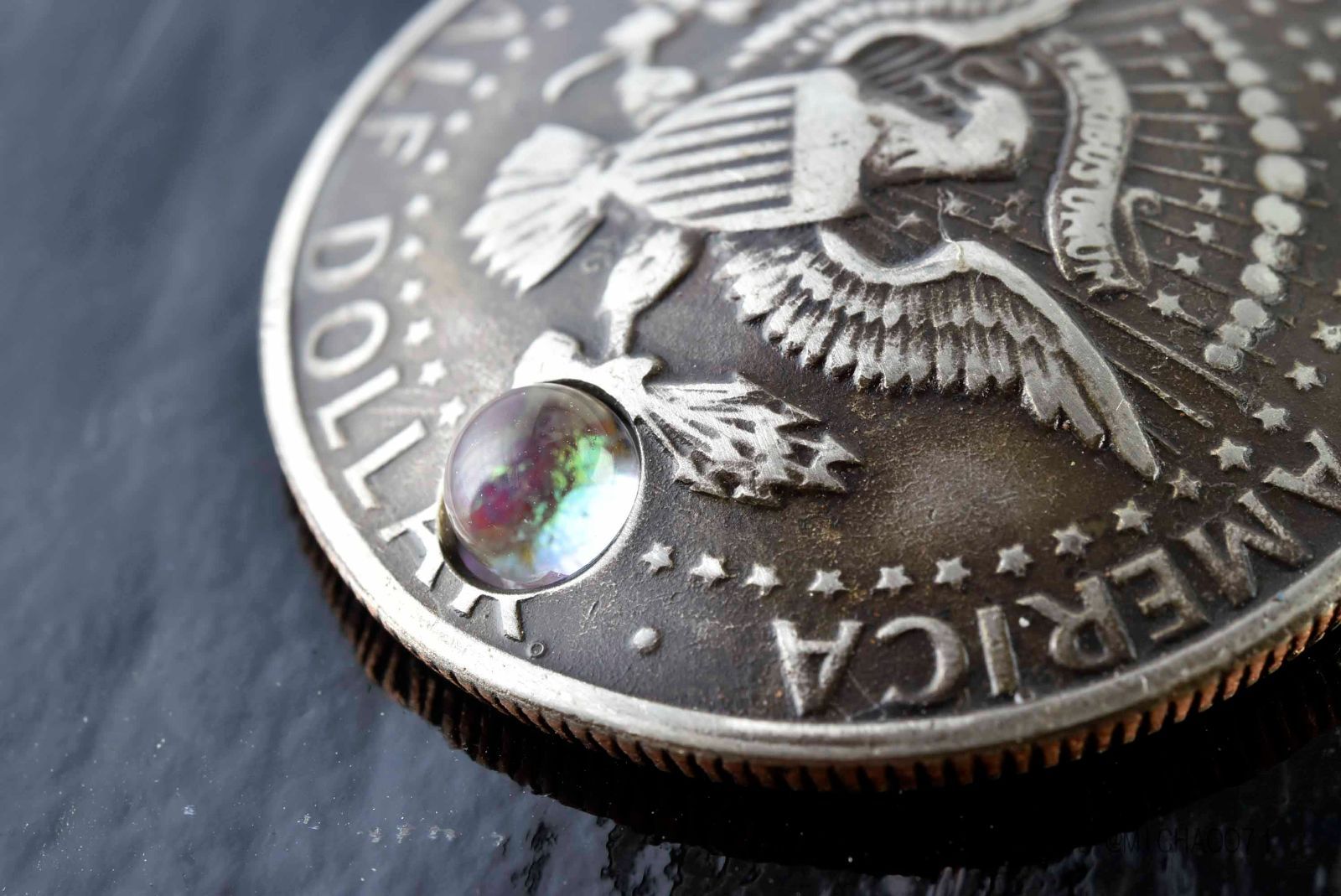 ビンテージ コインペンダントトップ、 ドーム状加工の個性的 11335-494