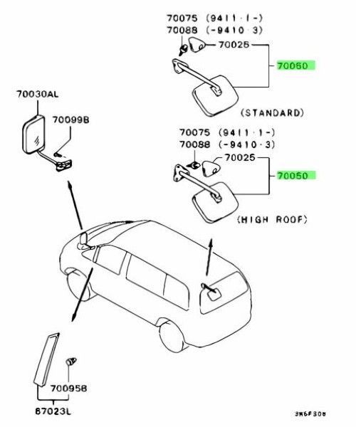 ミツビシ 純正 デリカミラー バック アンダ ビュー MIRROR BACK UNDER VIEW MB944412 Mitsubishi 三菱 Genuine JDM メーカー純正品