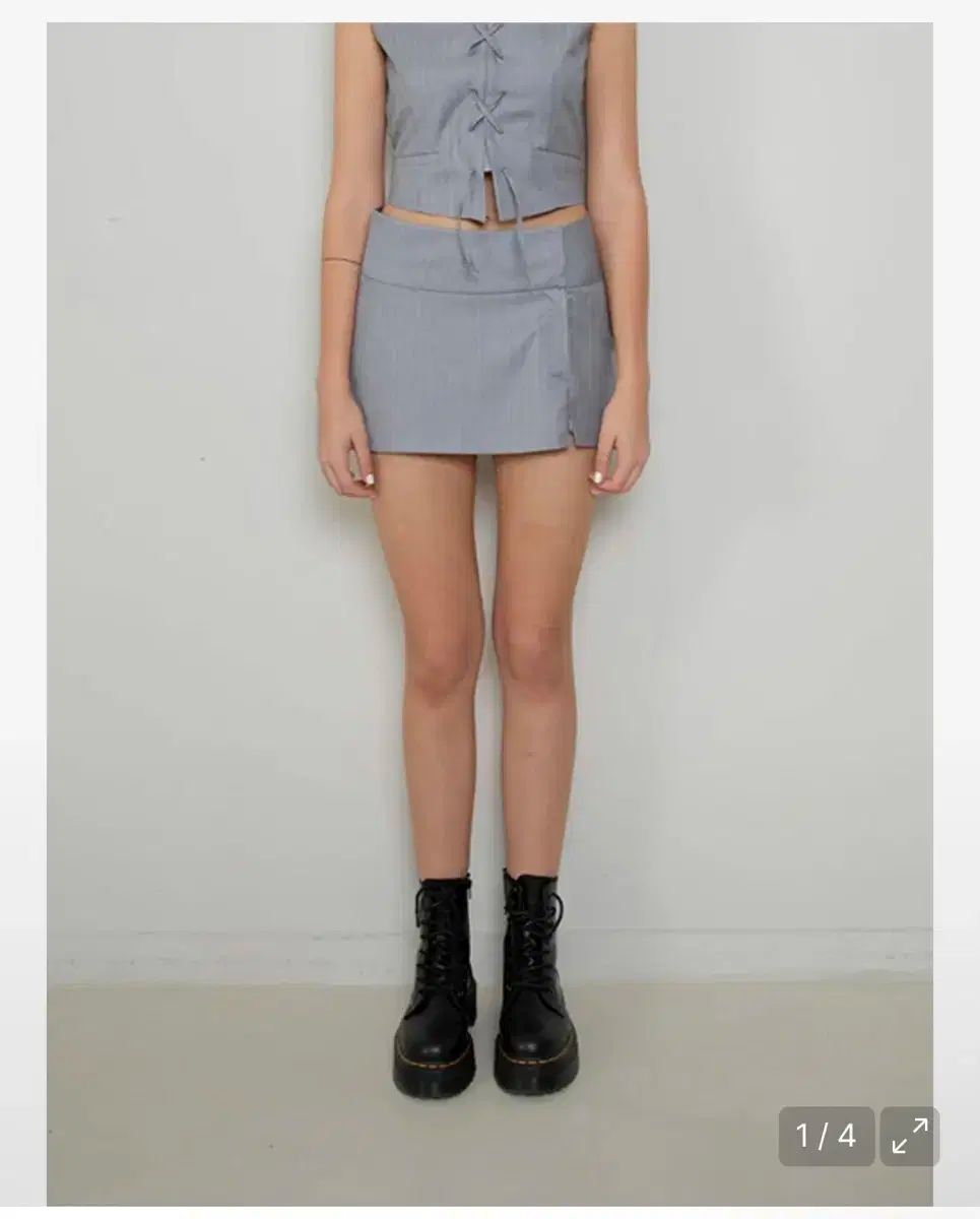 Not your rose ノットユアローズ not your rose ヘイリー スリット スカート グレー