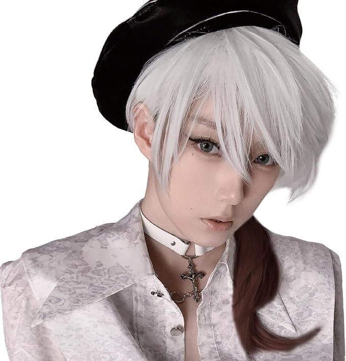 【在庫処分】Hawkko ウィッグ メンズ ショート ウルフ フルウィッグ ロング ストレート かつら 男装ウィッグ 黒 男性 ウルフカット カツラ メンズ 原宿 イケメン ハンサム 男性用 自然 小顔 耐熱 人気 ファッション イメチェン cospl