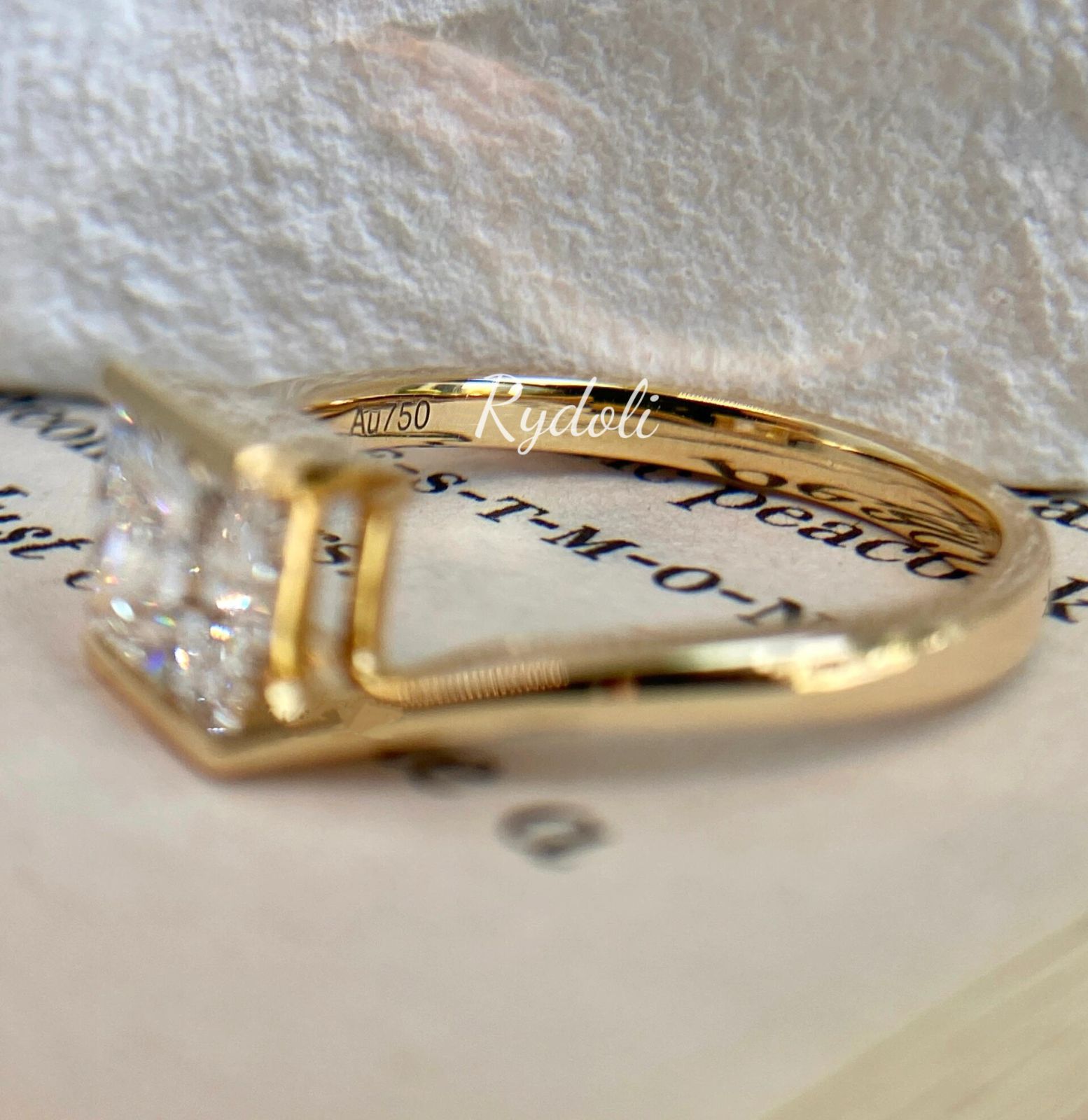 K18YG ラボグロウン 1カラット プリンセスカットダイヤリング 個性 可愛 gt5348-19.jpg