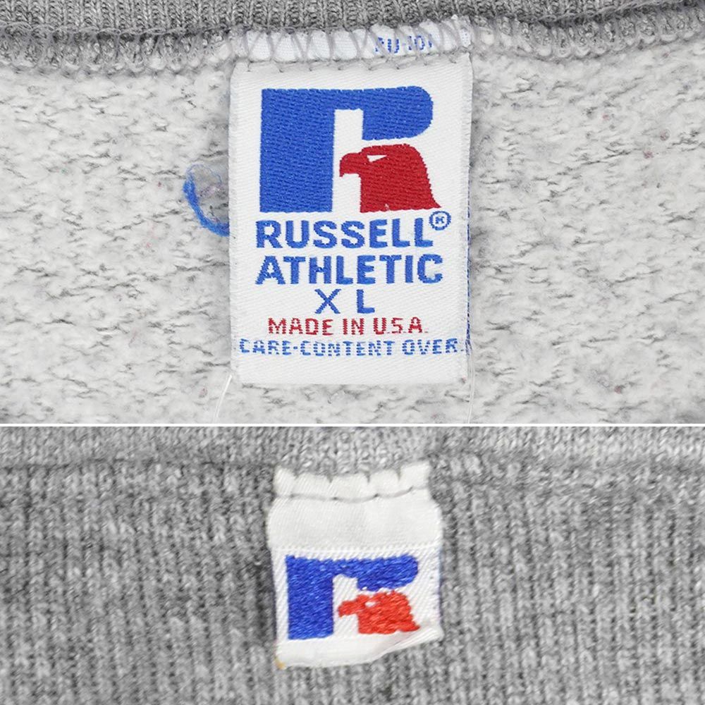ラッセル RUSSELL 90s 90年代 前V ブランクスウェット MADE IN USA アメリカ製 旧タグ 無地 ヴィンテージ 古着 メンズ スウェット トレーナー 霜降りグレー XL