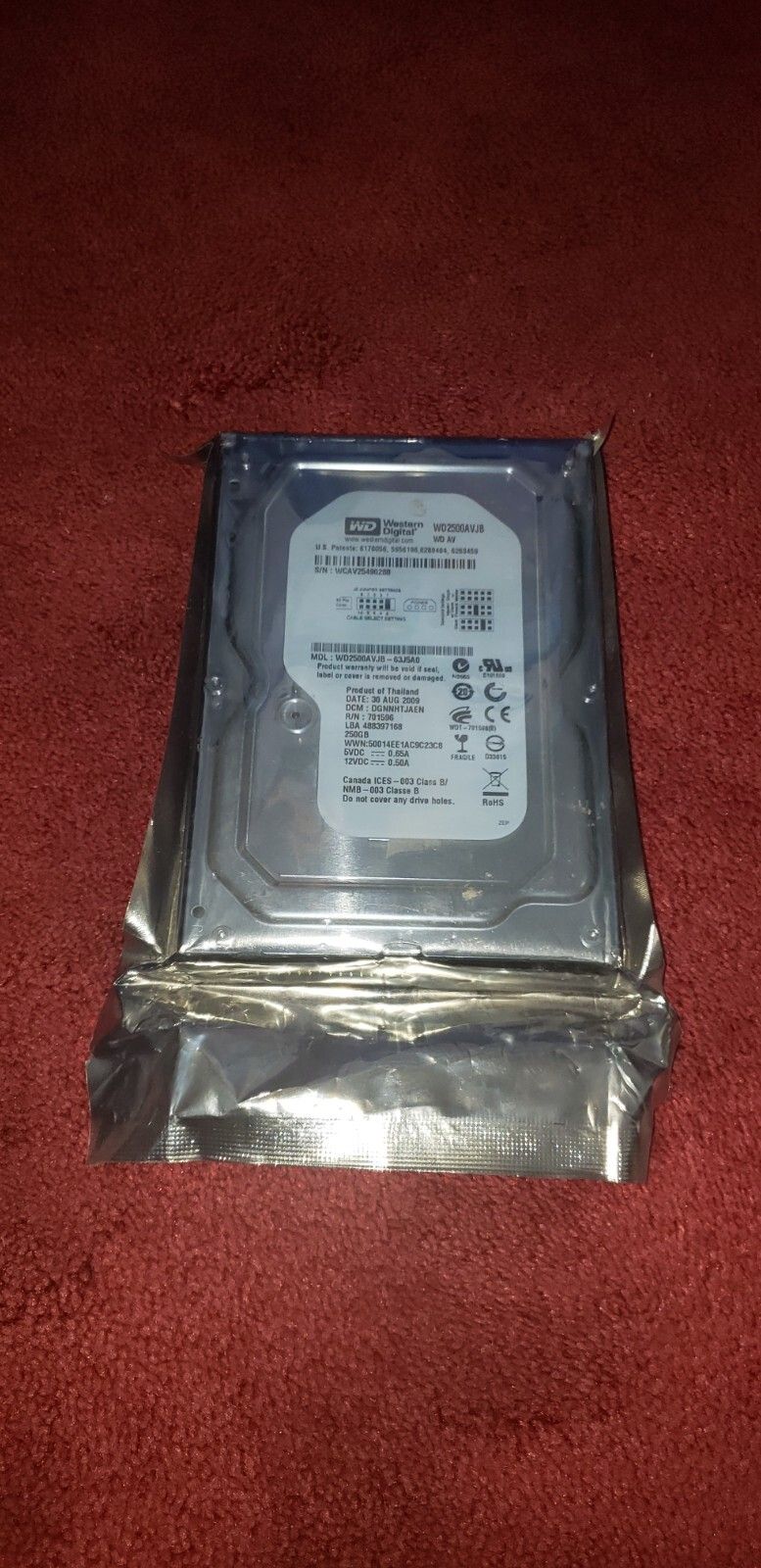 Western Digital WD2500AVJB 250Gb ATA100 ハードドライブ パッケージ