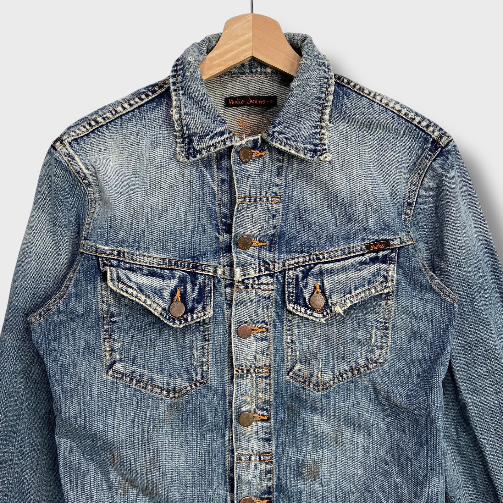 nudie jeans☆ヌーディージーンズ☆Gジャン☆ダメージ加工☆コニー 