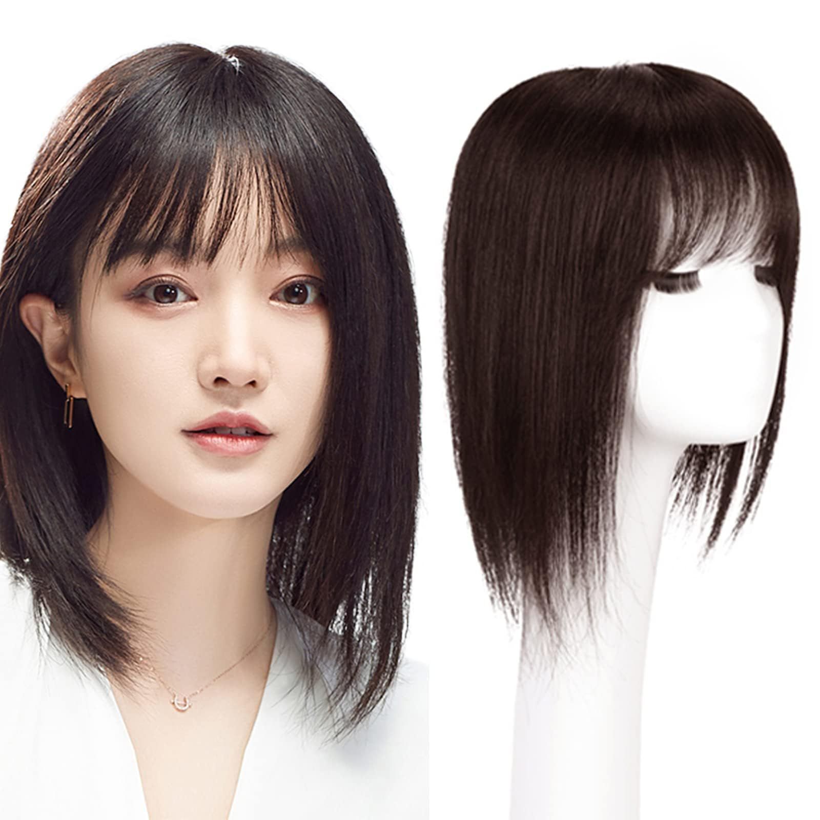 自然 かつら 超軽量 前髪 ポイントウィッグ 薄毛 つむじリアル 手植え 増毛用 ヘアピース 人毛 白髪隠し 部分ウィッグ HAIRCUBE