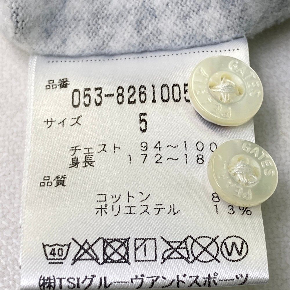 未使用級 パーリーゲイツ 長袖 ポロシャツ 5 ホワイト ネイビー ストライプ柄 KAZEメッシュ半袖ポロシャツ ＜ロゴボーダー柄＞ | PEARLY GATES