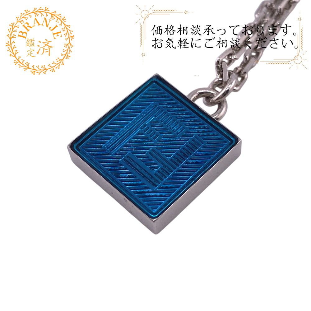 FENDI FFネックレス　ブルー 5％OFF フォロワークーポン！！】FENDI フェンディ シャドー FFロゴ