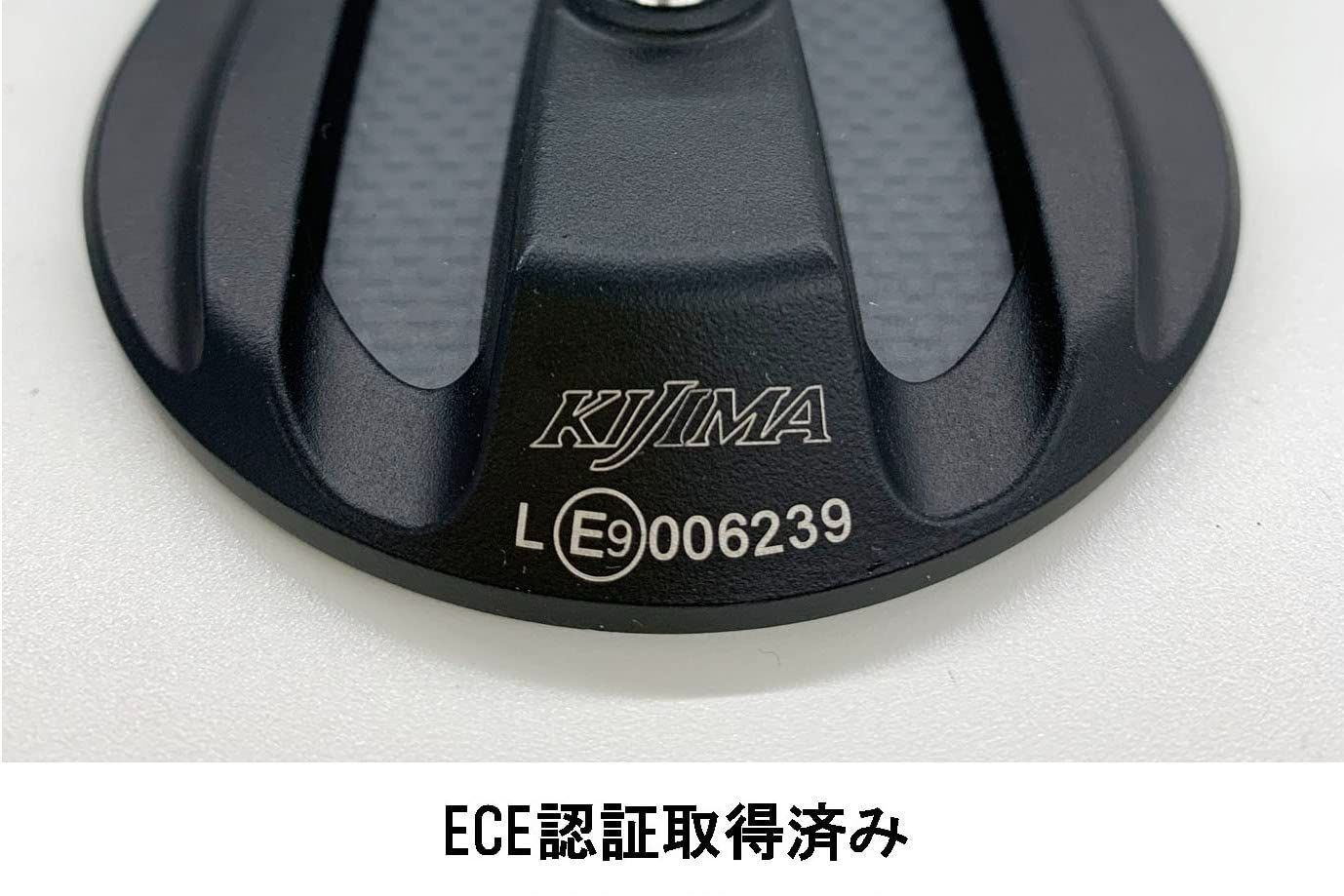  キジマ Kijima バイクパーツ ミラー TECH 11 オーバルエッジ バーエンドマウント アルミ製 左右兼用 ECE認証取得済み 汎用 1本入り ブラック カーボン 203 8094 ミラー 小物