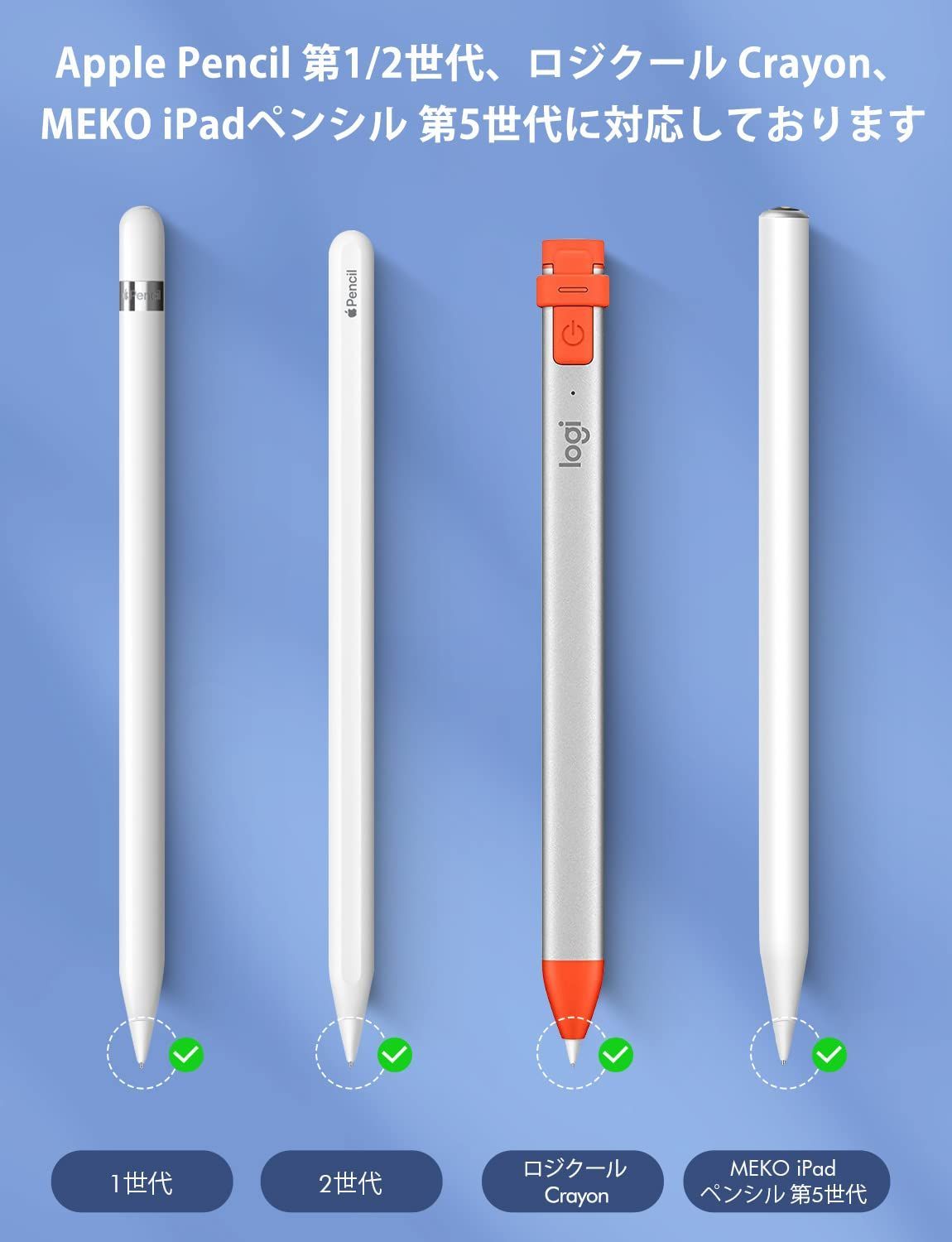 人気商品】アップルペンシル 交換用ペン先 MEKO Apple Pencil 第1/2