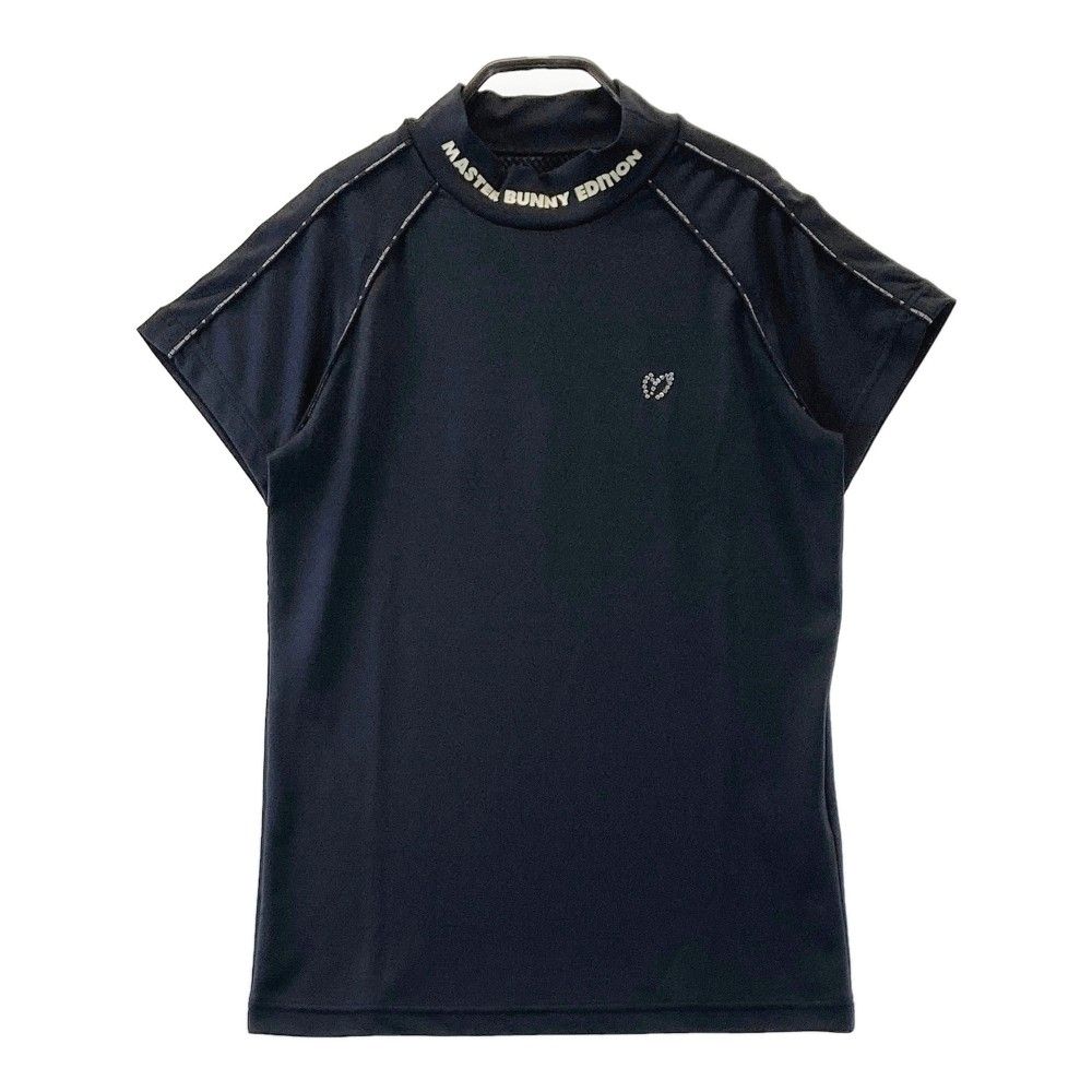 サイズ：0 MASTER BUNNY EDITION マスターバニーエディション  ハイネック半袖Tシャツ  ネイビー系 [240101464005] ゴルフウェア レディース ストスト サイズ：0 MASTER BUNNY EDITION マスターバニーエディション