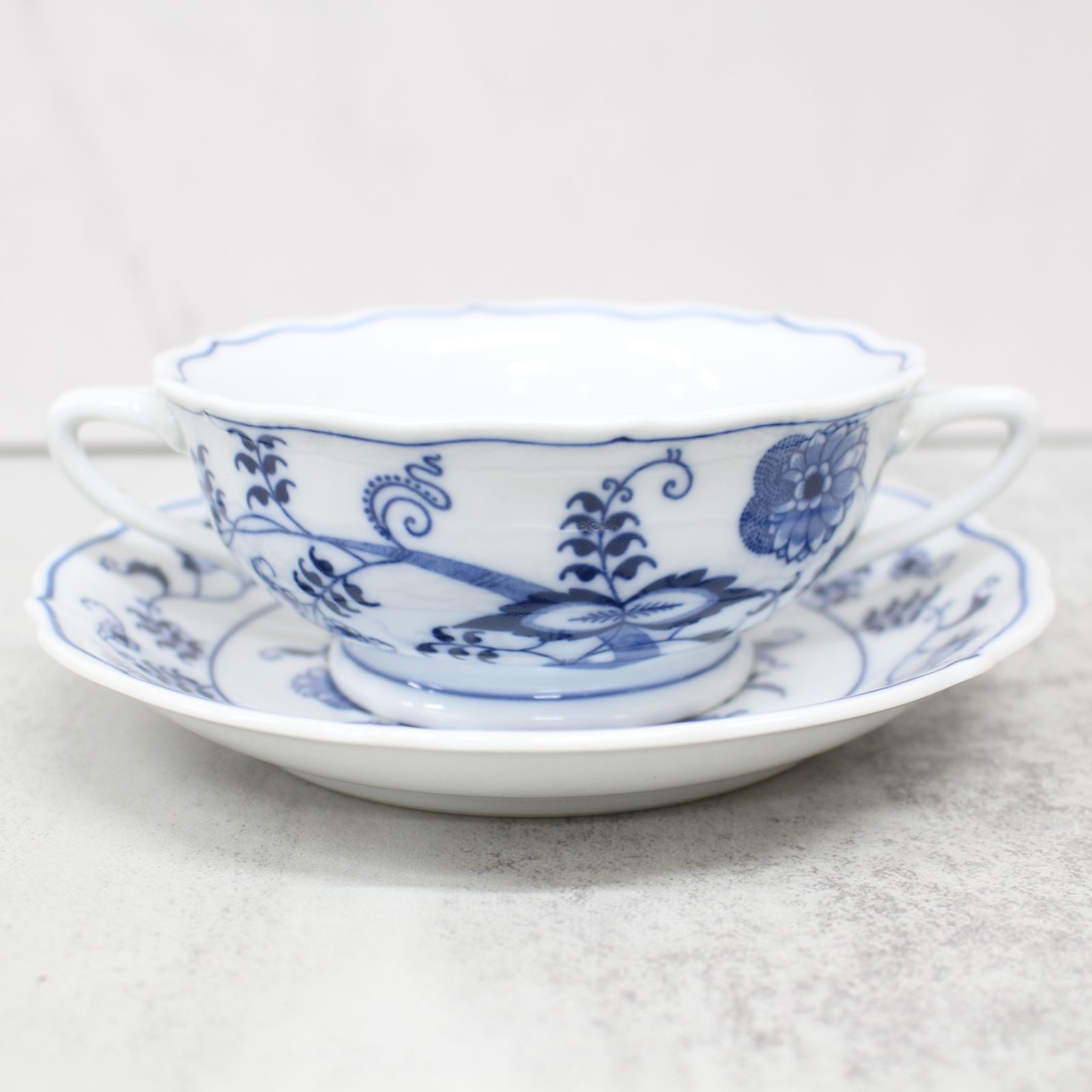 S105)Blue Danube スープカップ&ソーサー ブルーダニューブ ペア