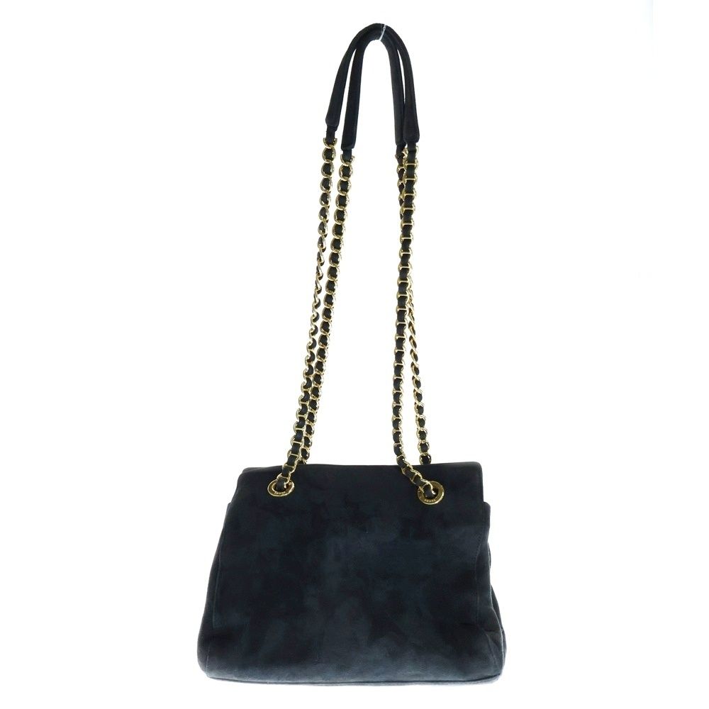 PRADA プラダ　ハンドバッグ　三角ロゴプレート　スエード PRADA (プラダ) トライアングルロゴ プレート スエードチェーン