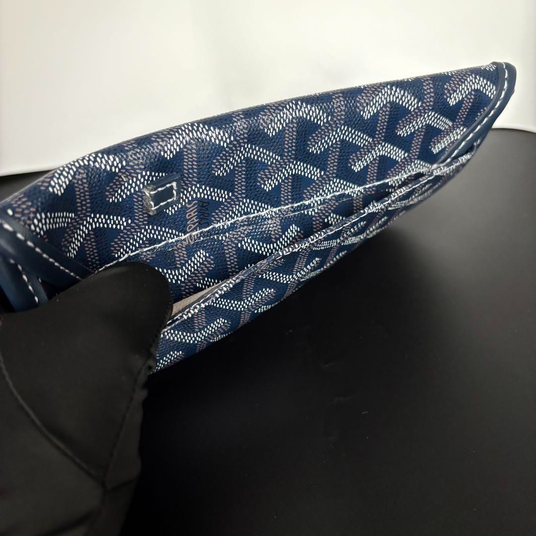 極美品 ゴヤール GOYARD サンルイ 付属 ポーチ ネイビー
