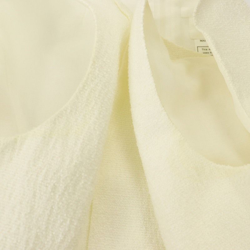 美品✨Renéルネ　TISSUEネップツイード　オフホワイト スカート　34 ルネ Rene × TISSUE パールモチーフ装飾ツイードノースリーブ