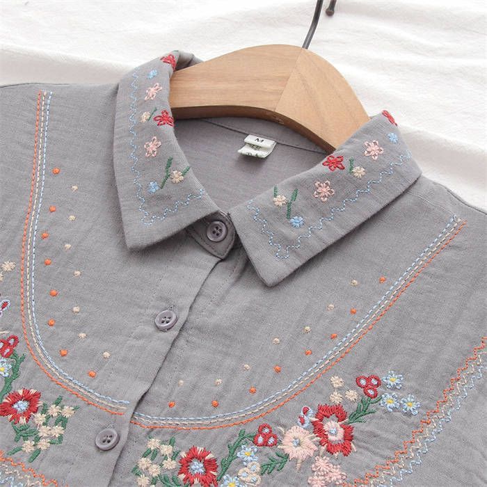ブラウス シャツ DOUBLE GAUZE EMBROIDERY SHIRT/ ダブルガーゼ刺繍シャツ レディース 楽天市場】シャツ トップス レディース ブラウス ダブルガーゼ