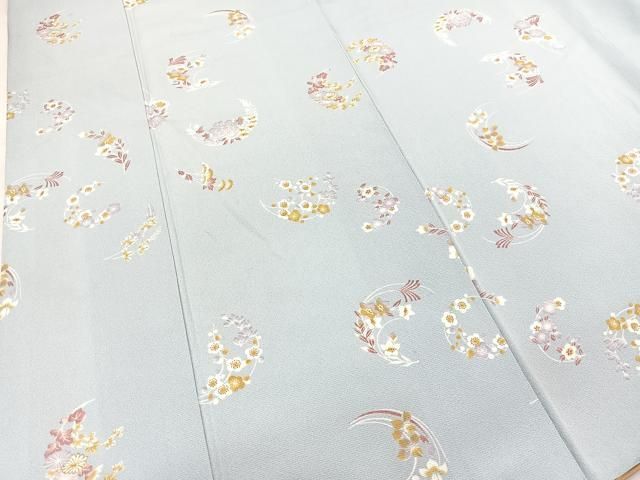 平和屋着物○上質な小紋 紬地 たたき染め 湊鼠色 正絹 逸品 DAAS3998ps