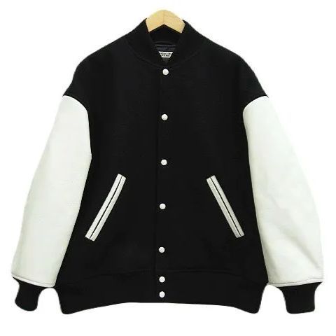 良品 COOTIE PRODUCTIONS Wool Melton Error Fit スタジャン 黒×白 
