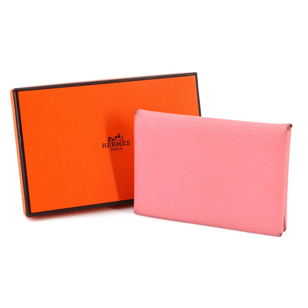 エルメス HERMES カルヴィ デュオ カードケース エプソン ローズ