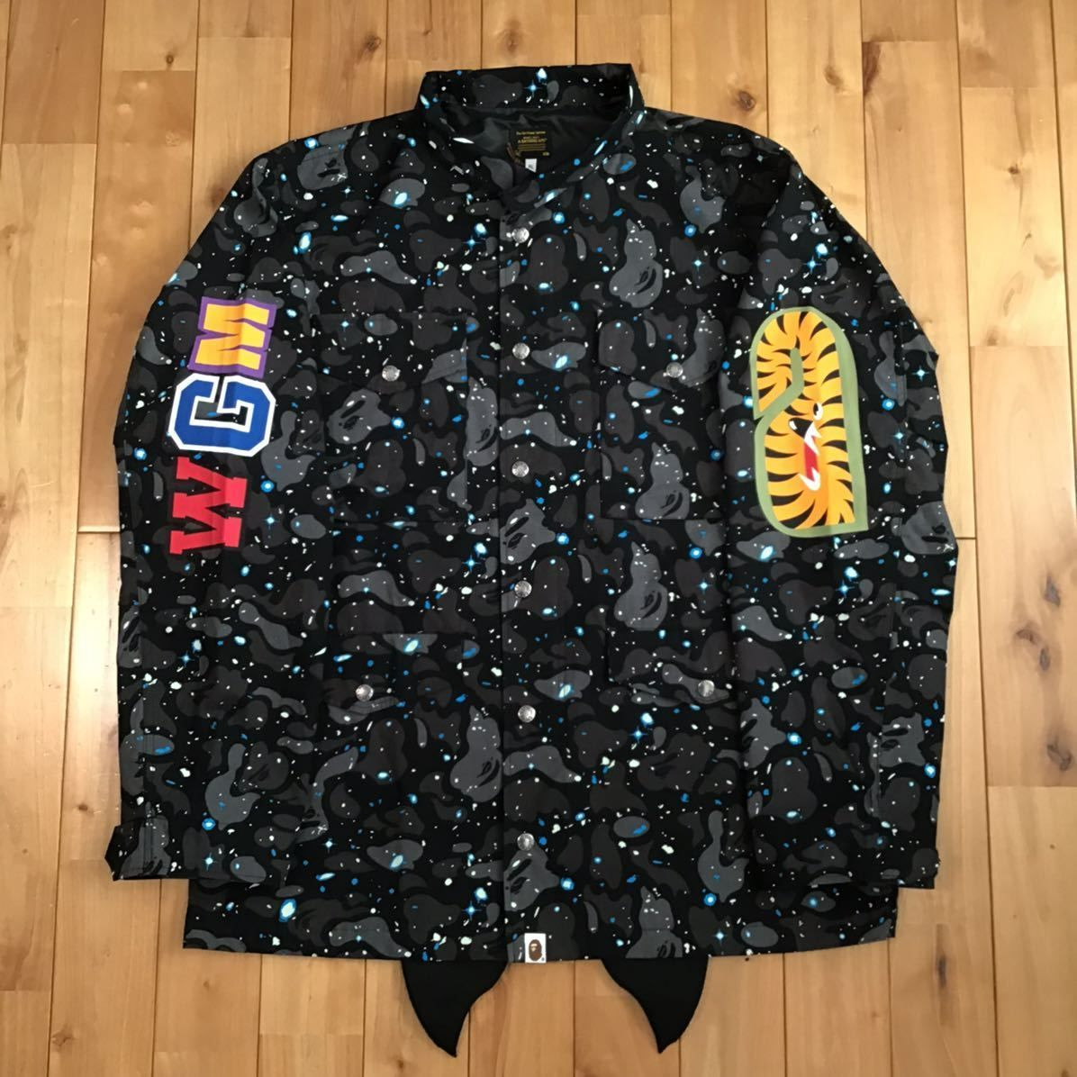 ★新品★ XL Space camo Shark M65 Jacket a bathing ape エイプ ベイプ アベイシングエイプ シャーク  ジャケット galaxy 迷彩