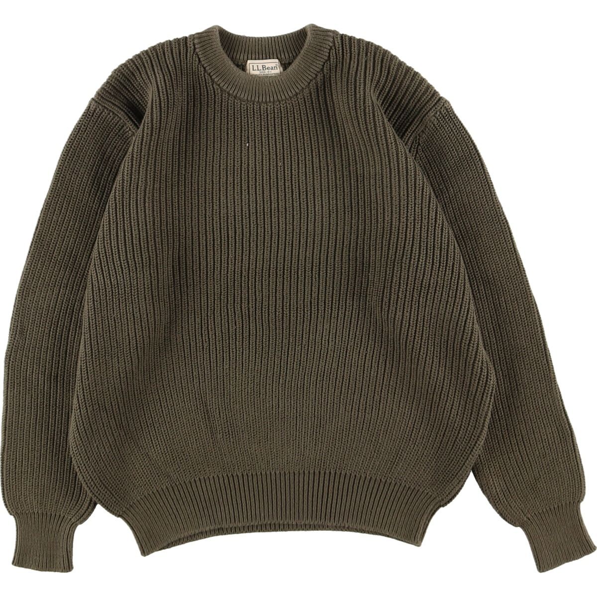 古着 エルエルビーン L.L.Bean リブ編み コットンニットセーター 