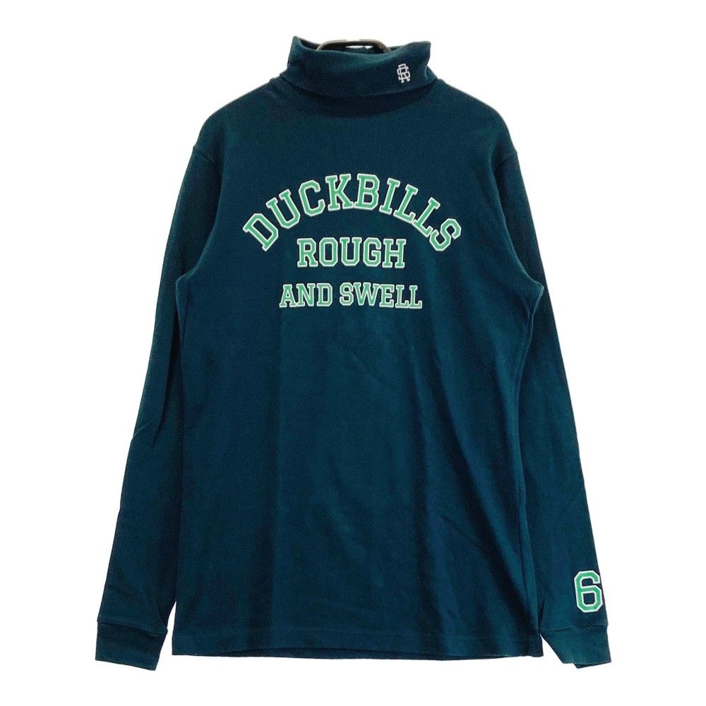 サイズ S ROUGH-SWELL ラフアンドスウェル ハイネック 長袖Tシャツ ロゴプリント ネイビー系 240101426288 ゴルフウェア メンズ ストスト