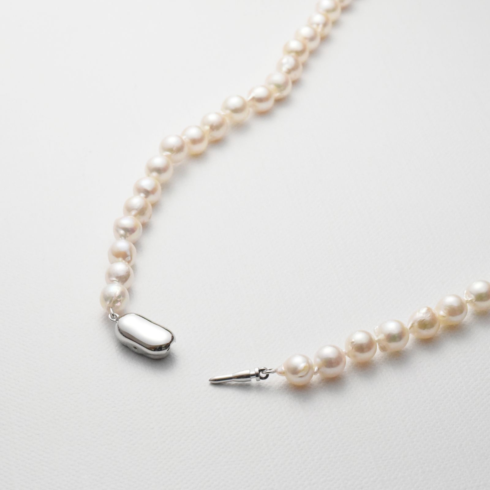アコヤ本真珠 バロックパールロングネックレス 7-7.5mm