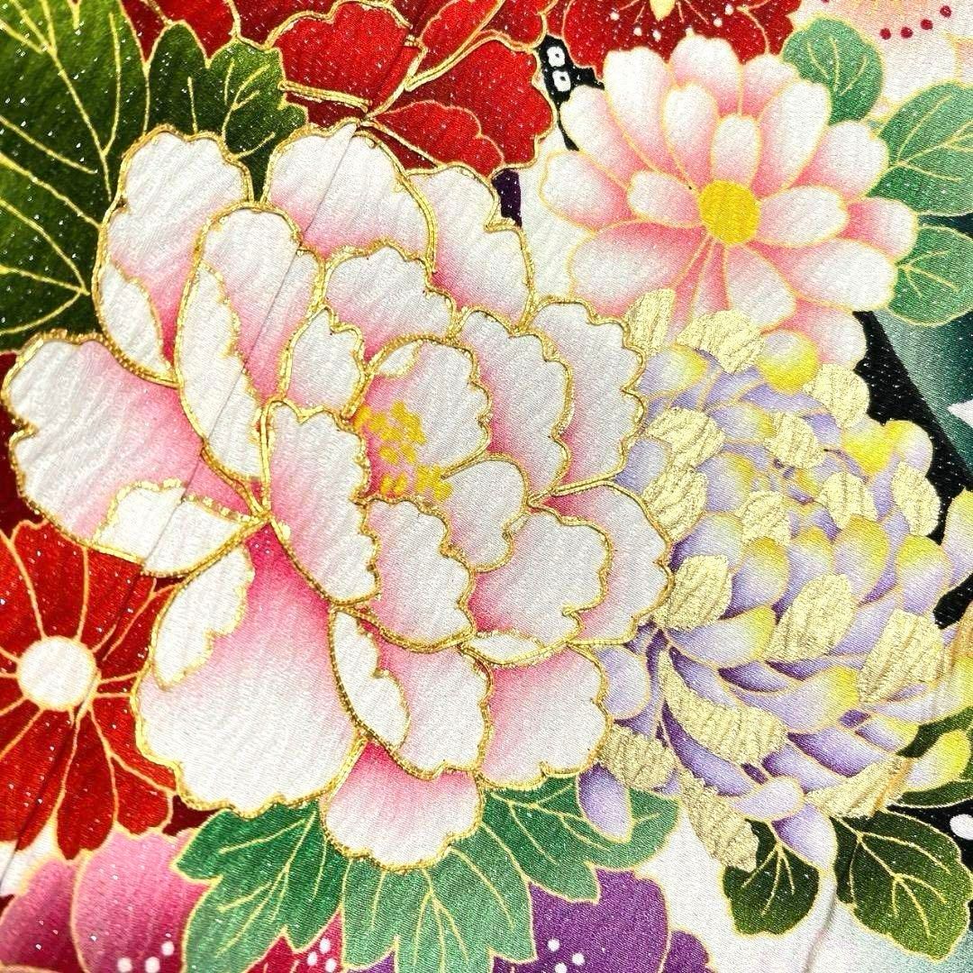 振袖　銀通し　金駒刺繍　金彩　牡丹　桜花　熨斗　着物　043a p 振袖 銀通し 金駒刺繍 金彩 牡丹 桜花 熨斗 着物 043a p - メルカリ