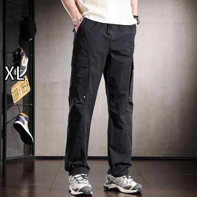 XL メンズ ファッション 服 男性用 オシャレ シンプル 大人 かっこいい ストリート 冷感 夏 薄手 ゆったり ストレート カジュアル パンツ アウトドア 速乾 アサルト スポーツ パンツ