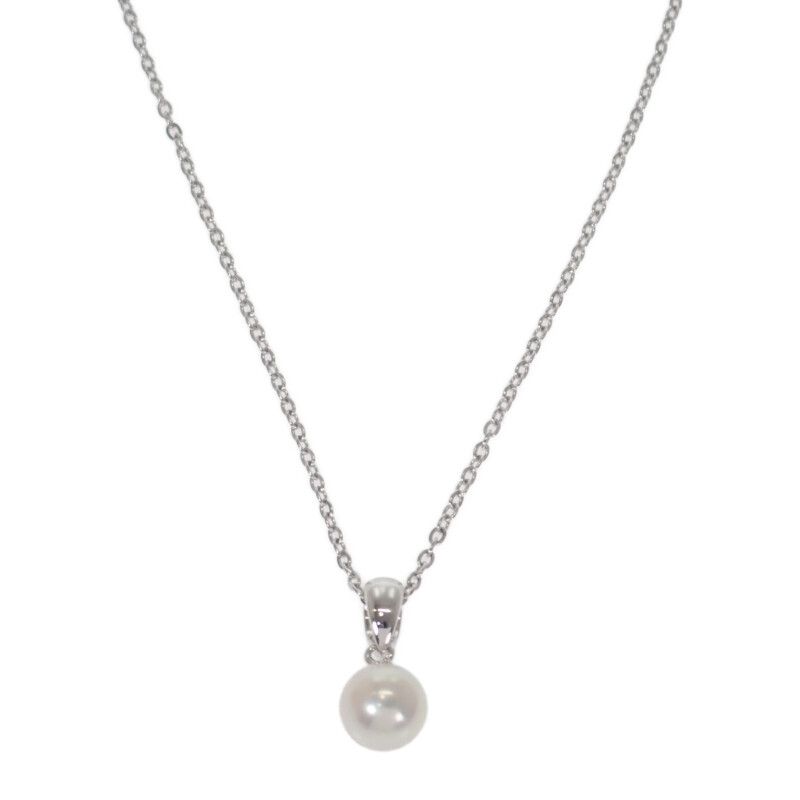 【極美品☆】ミキモト パールネックレス シルバー 一粒パール アコヤ真珠 MIKIMOTO - 【極美品】ミキモト パール ネックレス シルバー 一