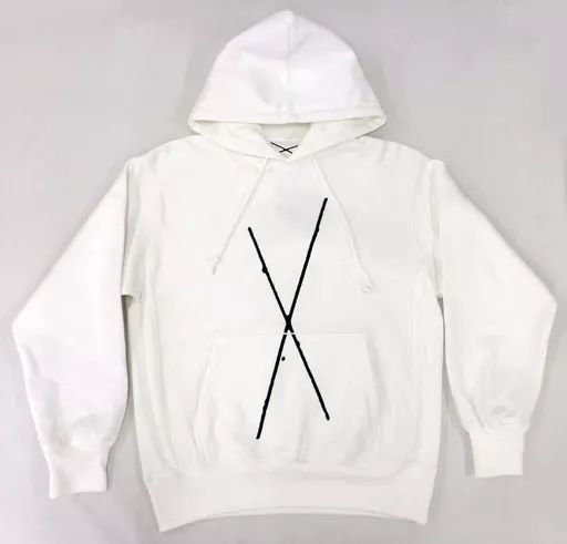 アウターウェア(男性アイドル)　星野源 “X(Kiss)” Hoodie(パーカー) ホワイト Mサイズ 「星野源×オオクボリュウ×トーキョー カルチャート by ビームス」 コラボグッズ 中古】アウターウェア(男性アイドル) 星野源 “X(Kiss)” Hoodie