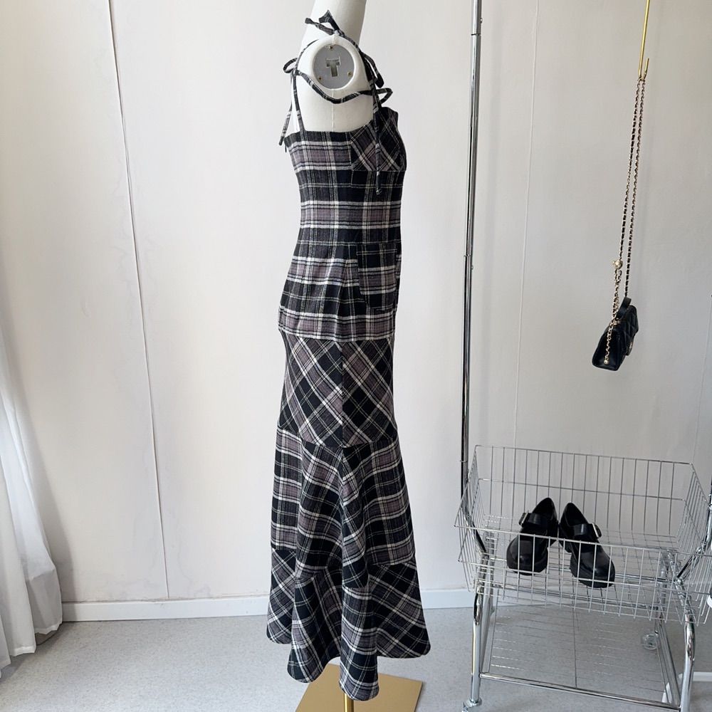 アンドマリーCecily check long dress