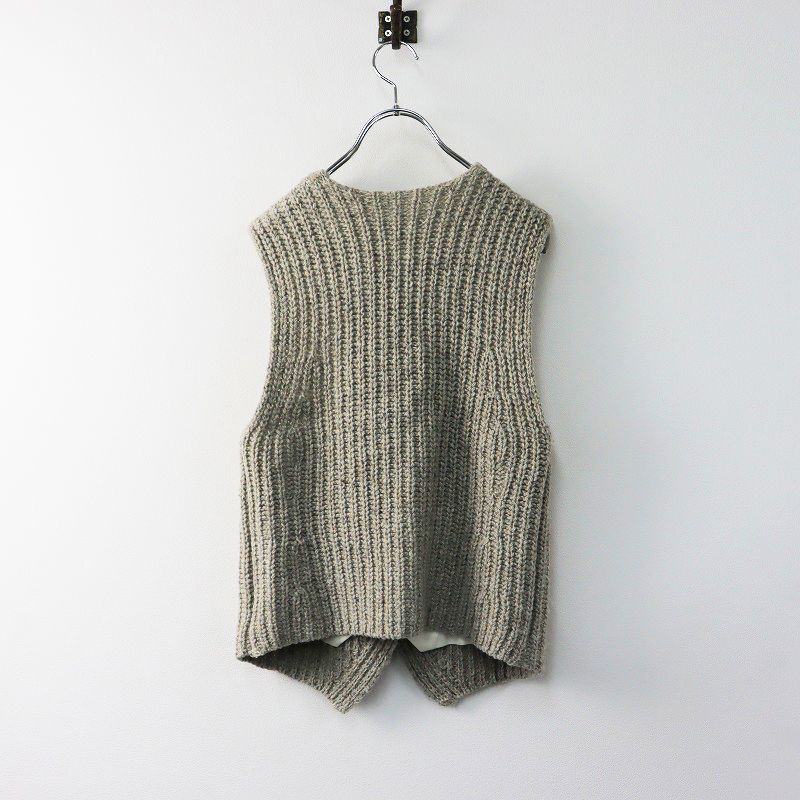 美品 定価2.7万 2023AW プラージュ Plage Layered Knit ベスト/グレー レイヤード ニット ジレ【2400013882958】