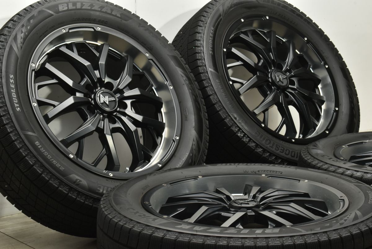バリ溝 ナイトロパワー ガジェット 18in 7J 42 PCD114.3 ブリヂストン ブリザック VRX3 225 55R18 LBX デリカD 5 フォレスター