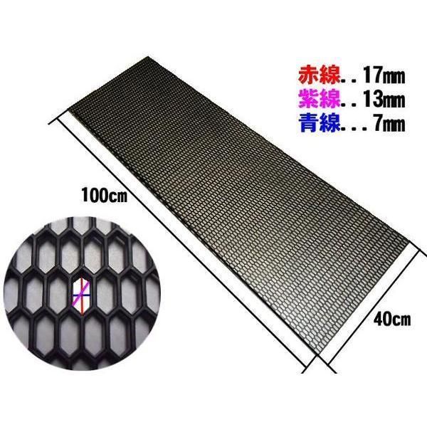 ハニカム メッシュ グリルネット ABS 樹脂 1200mm×400mm エアロ 網 六角 120cm×40cm 黒 ブラック - メルカリ