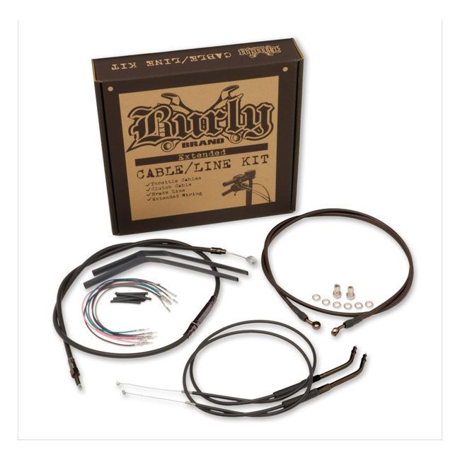 BURLY scrambler tracker bar cable line kit 8 black | 577461