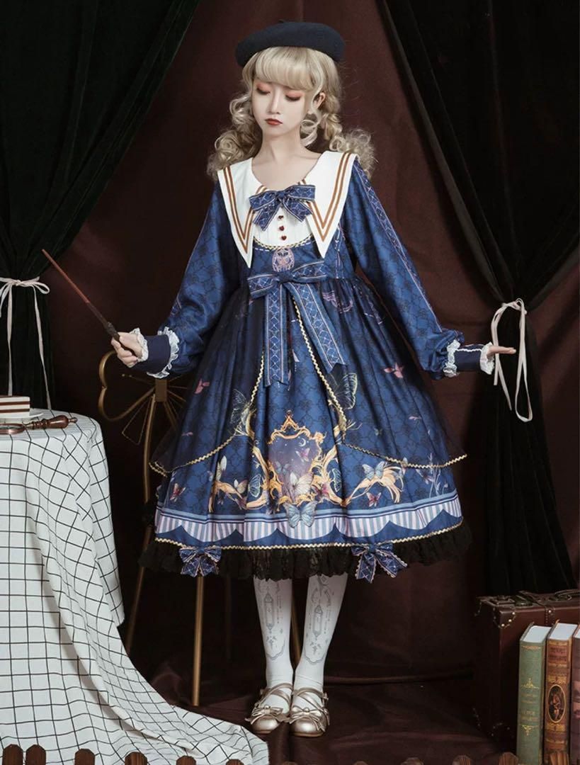 クラシカルロリータワンピース ひざ丈お出かけ用