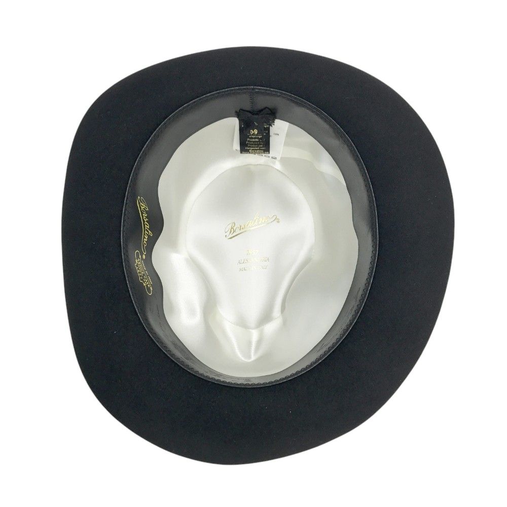 Borsalino ブラックウールハット 59 ボルサリーノ ハット ブラック【未