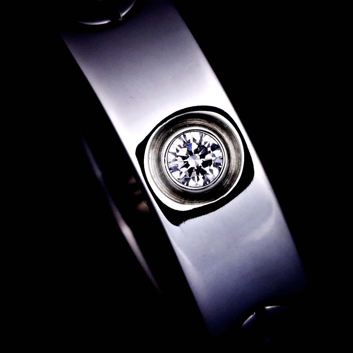 カルティエ Cartier ラブ #50 リング ハーフ ダイヤ K18 WG
