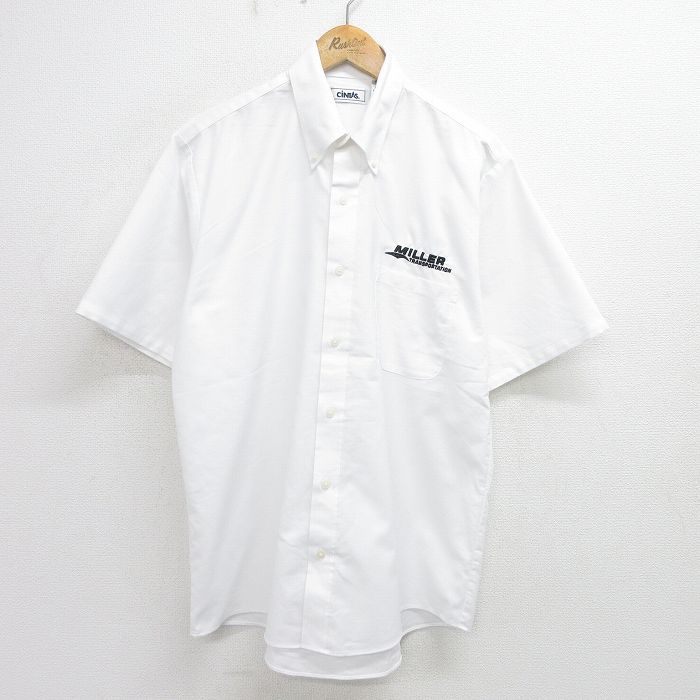 L/古着 半袖 ワーク シャツ メンズ 00s CiNTAS ボタンダウン 白 ホワイト 24jun20 中古 トップス