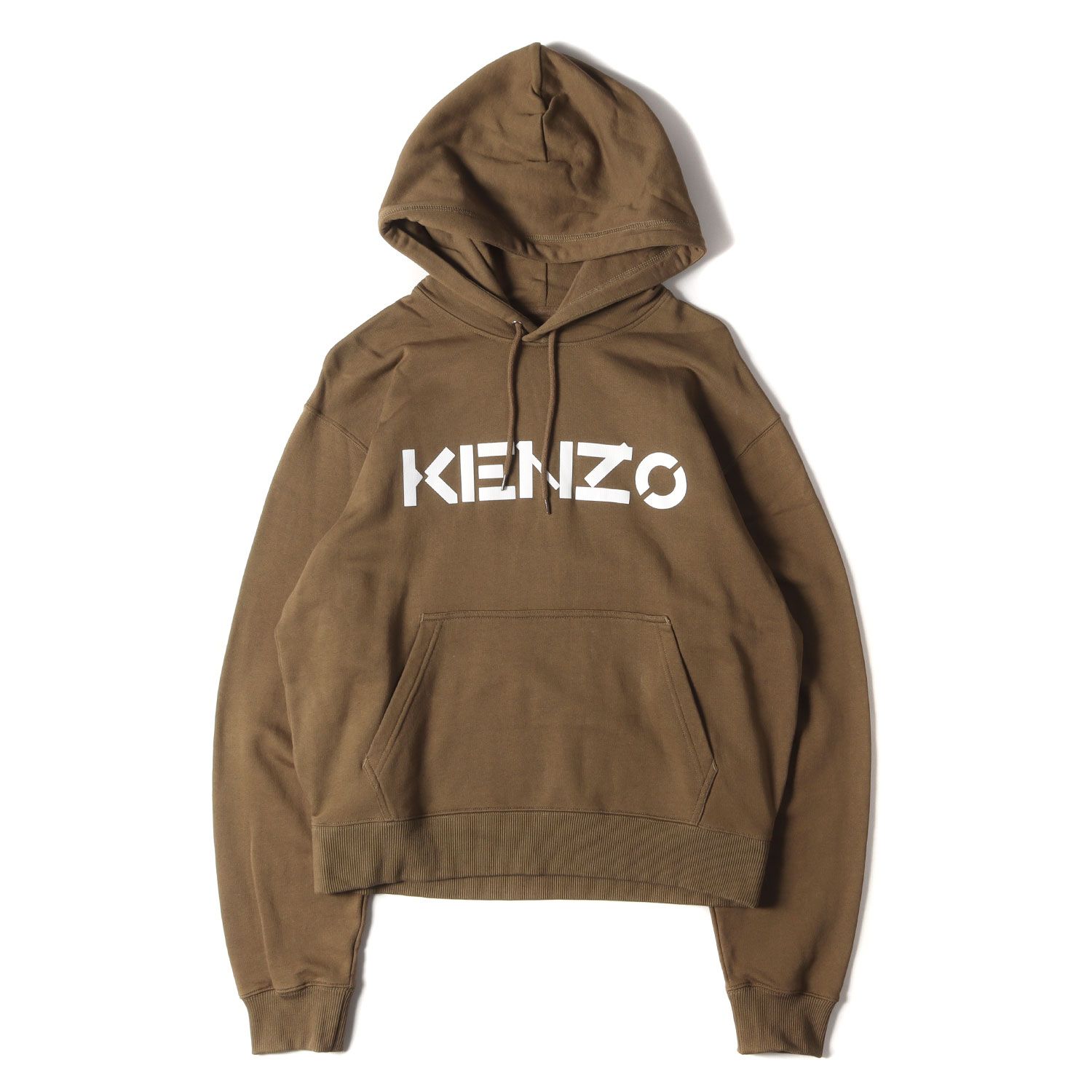 KENZO ケンゾー パーカー サイズ:M フロント ロゴ スウェット パーカー KENZO LOGO CLASSIC HOODIE  FA65SW3004MD トップス フーディー プルオーバー 裏起毛 カーキ ブランド