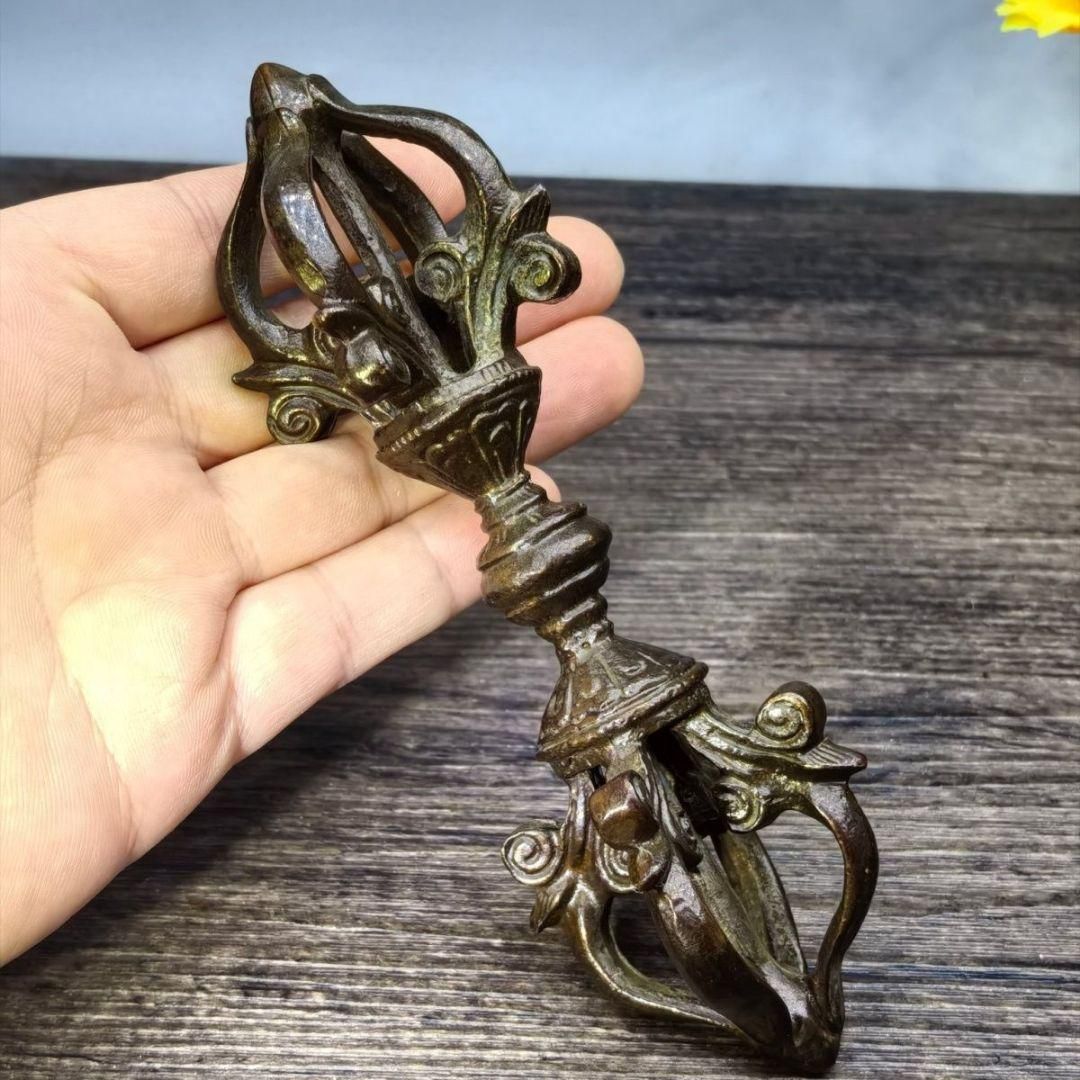 金剛杵 密教法器 置物 降魔杵 銅器 装飾品 工芸品 美術品 - メルカリ