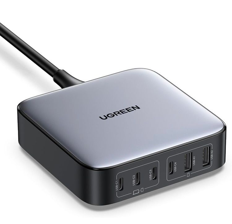 UGREEN Nexode 200W 充電器 6ポート 卓上多ポート急速充電器 USB-C×4 USB-A×2 ダブルGaNIII 窒化ガリウム 採用 全ポートPD3.0対応