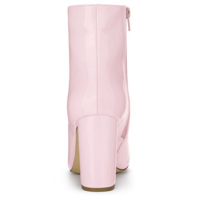 【送料無料】 アレグラ ケー レディース ブーツ・レインブーツ シューズ Women's Chunky Heel Pointed Toe Zipper Ankle Boots Silver