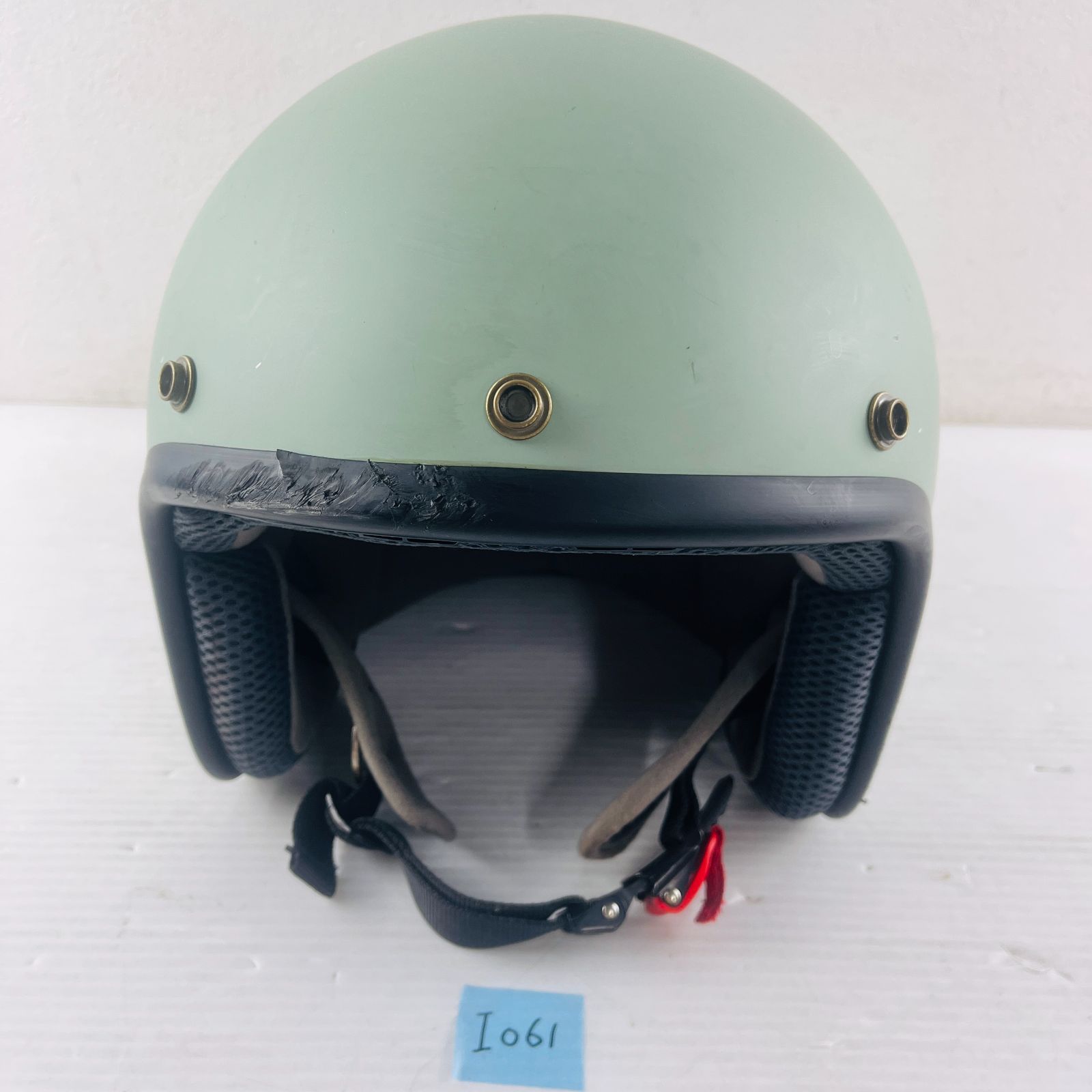 I061 ジェット型ヘルメット YH-001 山城 YAMASHIRO 全排気量対応モデル XLサイズ ヴィンテージグリーン 現状品