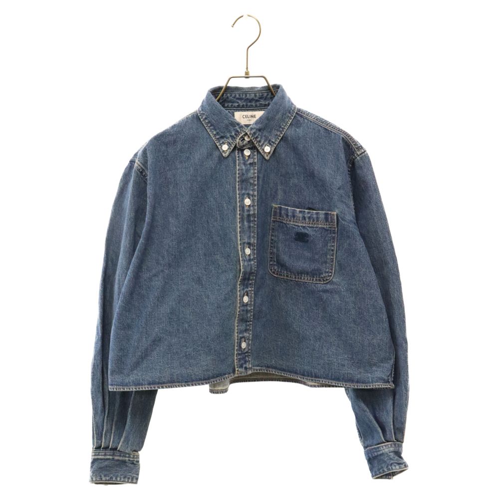 Celine Western Shirt In Union Ocean Wash Denim