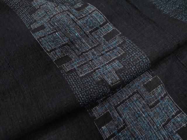 平和屋本店□極上 本場結城紬 重要無形文化財 奥順 80亀甲 吉祥