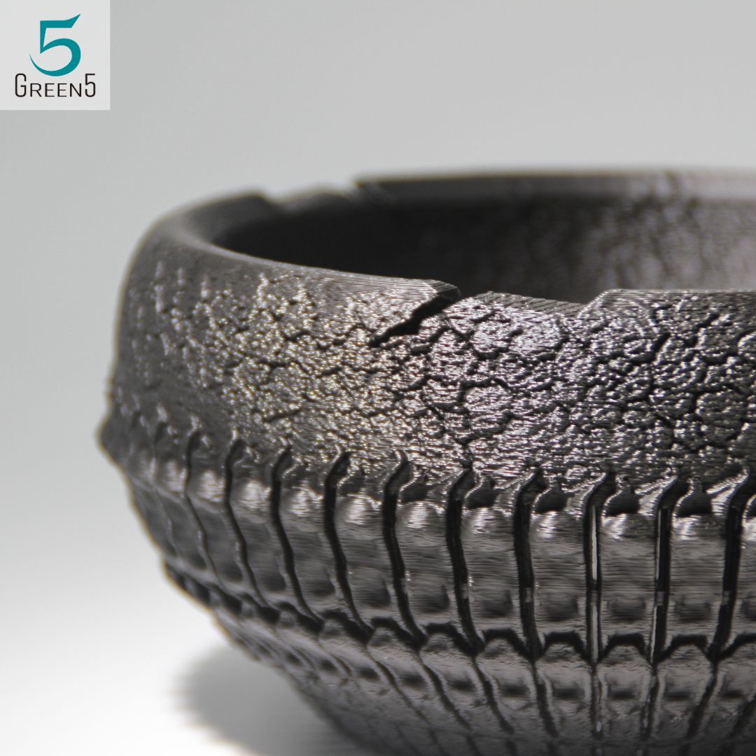 3Dプリント鉢 3Dプリンター鉢 作家鉢 植木鉢 浅鉢 Green5【ZARU301M