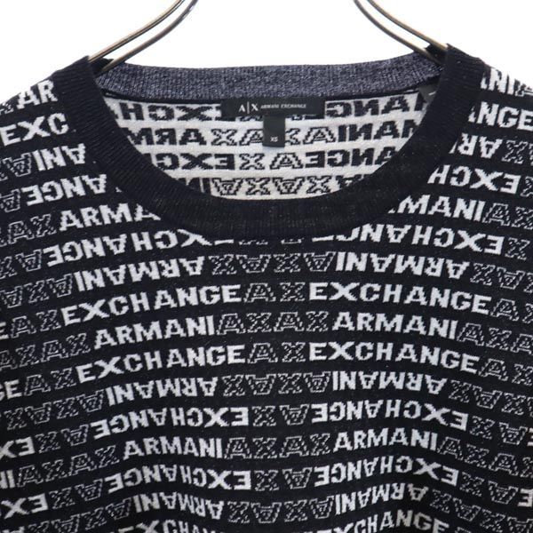 アルマーニエクスチェンジ ロゴ総柄 ニット XS ブラック系 ARMANI EXCHANGE 長袖 セーター レディース   【220917】